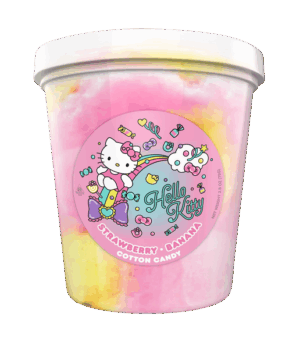Hello Kitty Strawberry Banana Cotton Candy 2.8oz Tub 3ct
